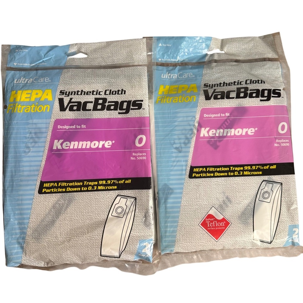UltraCare Kenmore Type O HEPA Vacuum Bags 4-Pack Synthetic Cloth 50690 White